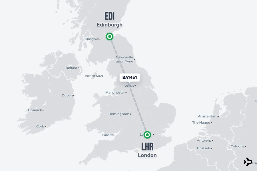 BA1451 British Airways Flight Status & Tracker | EDI - LHR