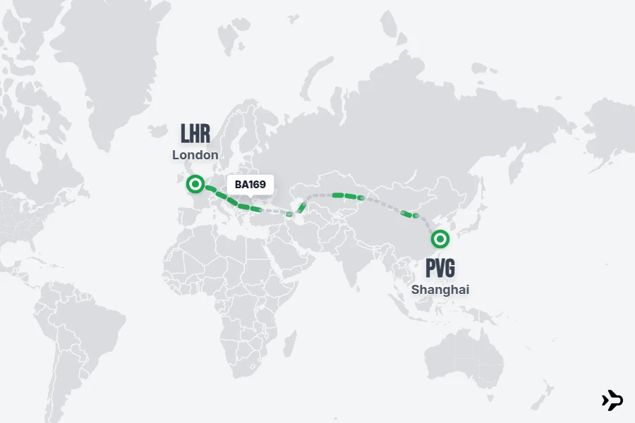 BA169 British Airways Flight Status & Tracker | LHR - PVG