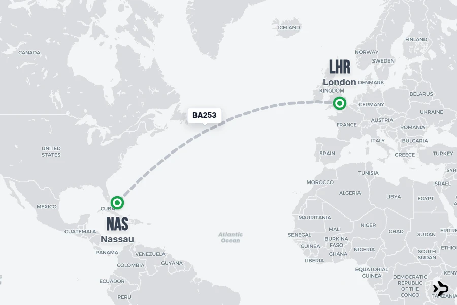 Nas Solution BA253 British Airways Flight Status & Tracker | LHR - NAS