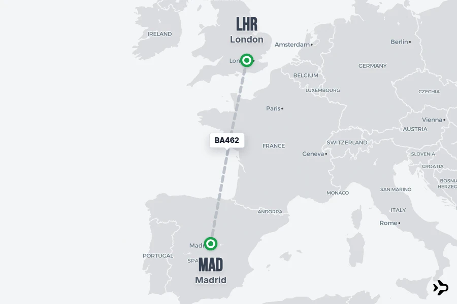 BA462 British Airways Flight Status & Tracker | LHR - MAD