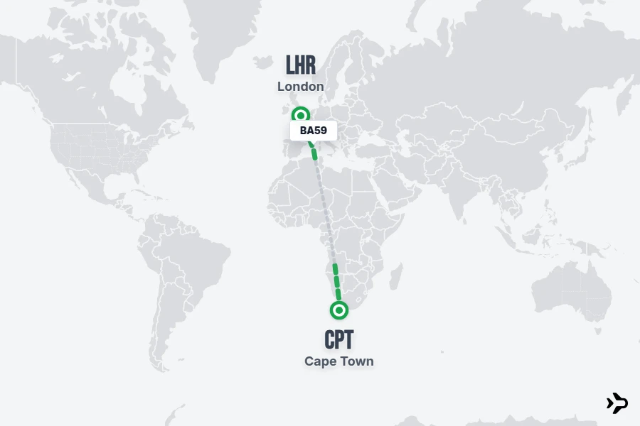 BA59 British Airways Flight Status & Tracker | LHR - CPT