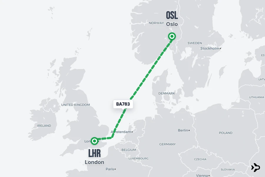 BA783 British Airways Flight Status & Tracker | OSL - LHR
