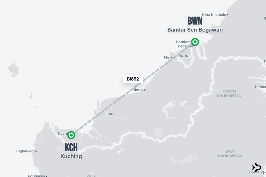 BI852 BI Flight Status & Tracker | KCH - BWN
