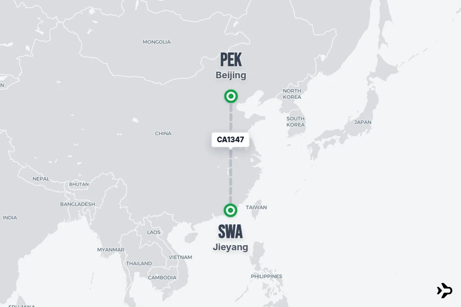 CA1347 Air China Flight Status & Tracker | Beijing - Jieyang