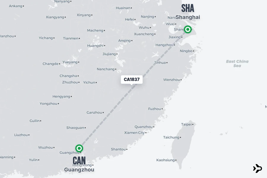 CA1837 Air China Flight Status & Tracker | CAN - SHA