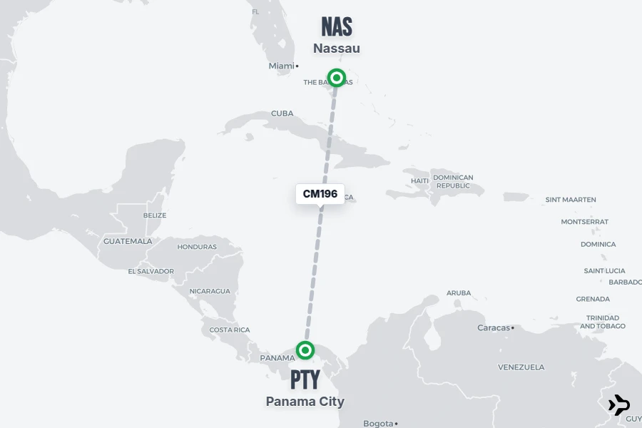 Nas Solution CM196 Copa Airlines Flight Status & Tracker | PTY - NAS