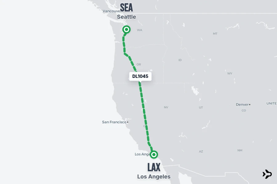 DL1045 Delta Flight Status & Tracker | Los Angeles - Seattle