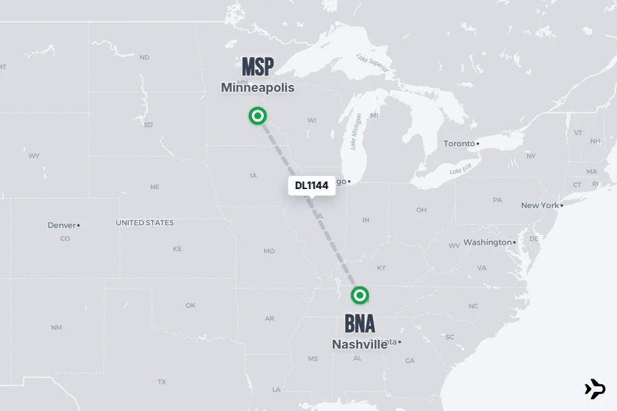 DL1144 Delta Flight Status & Tracker | MSP - BNA