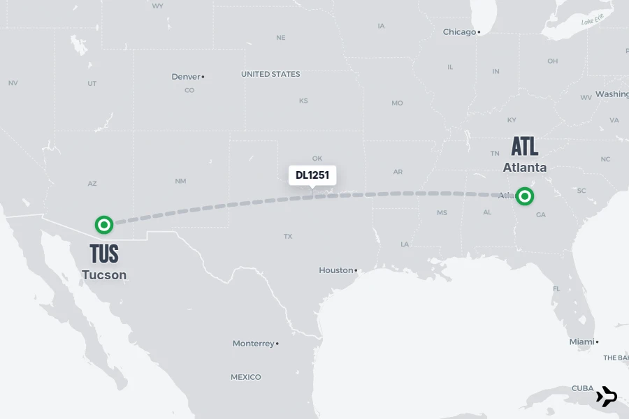 DL1251 Delta Flight Status & Tracker | Atlanta - Tucson