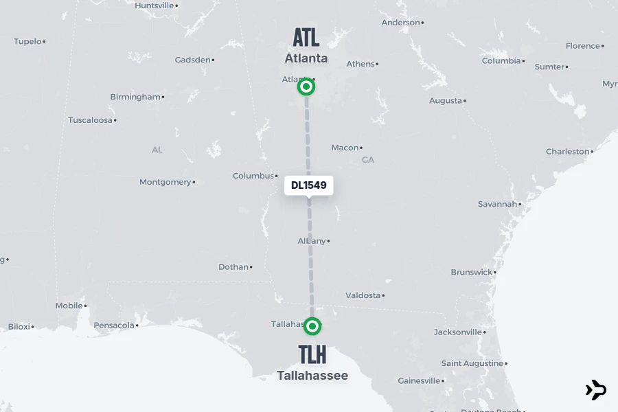 DL1549 Delta Flight Status & Tracker | Atlanta - Tallahassee