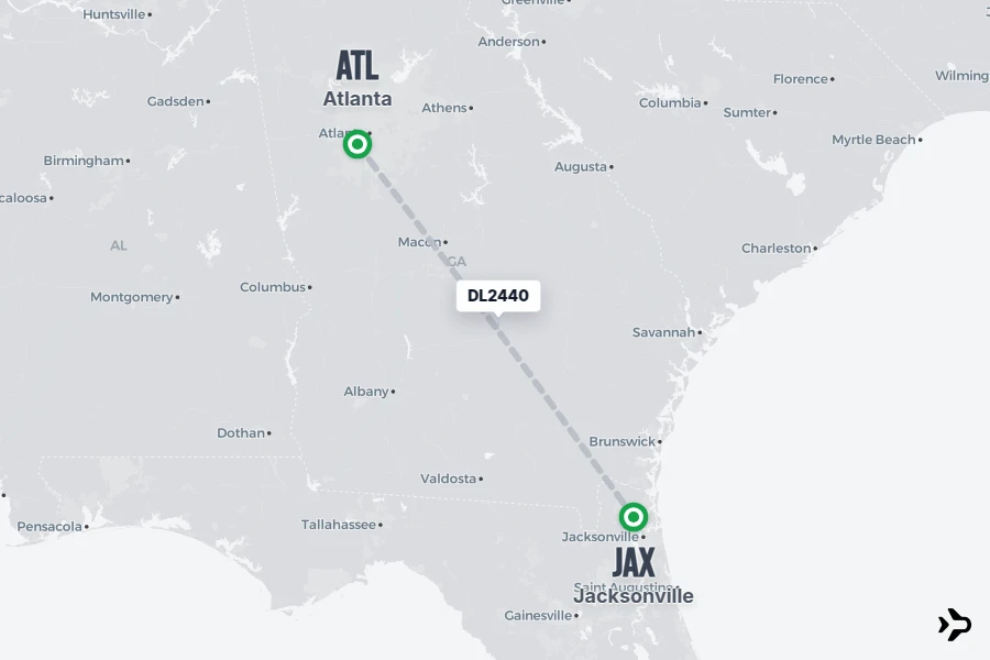 Flt Hit Racking DL2440 Delta Flight Status & Tracker | ATL - JAX
