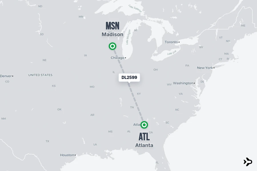 DL2599 Delta Flight Status & Tracker | Atlanta - Madison