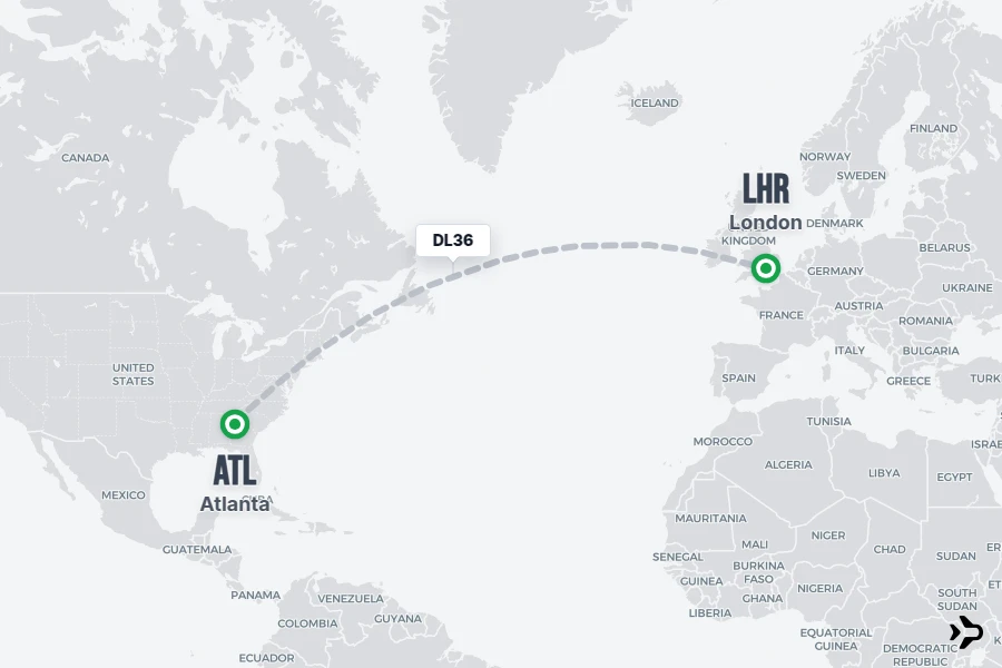 DL36 Delta Flight Status & Tracker | Atlanta - London