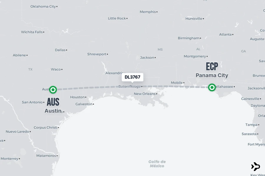 DL3767 Delta Flight Status & Tracker | Austin - Panama City