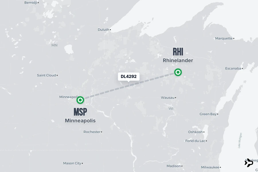Msp Rhi Delta DL4292 Delta Flight Status & Tracker | RHI - MSP