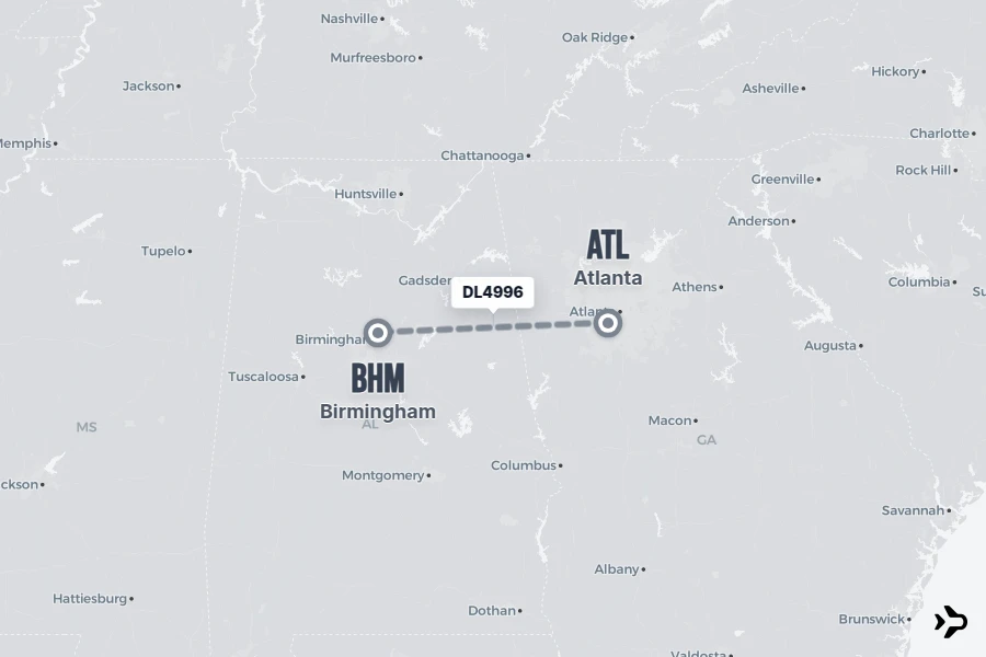 DL4996 Delta Flight Status & Tracker | Atlanta - Birmingham