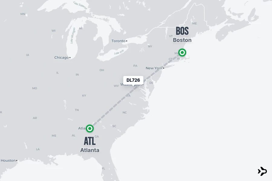 DL726 Delta Flight Status & Tracker | Atlanta - Boston