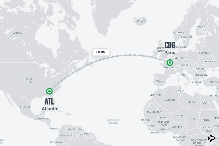 Flight Magazine DL85 Delta Flight Status & Tracker | Paris - Atlanta