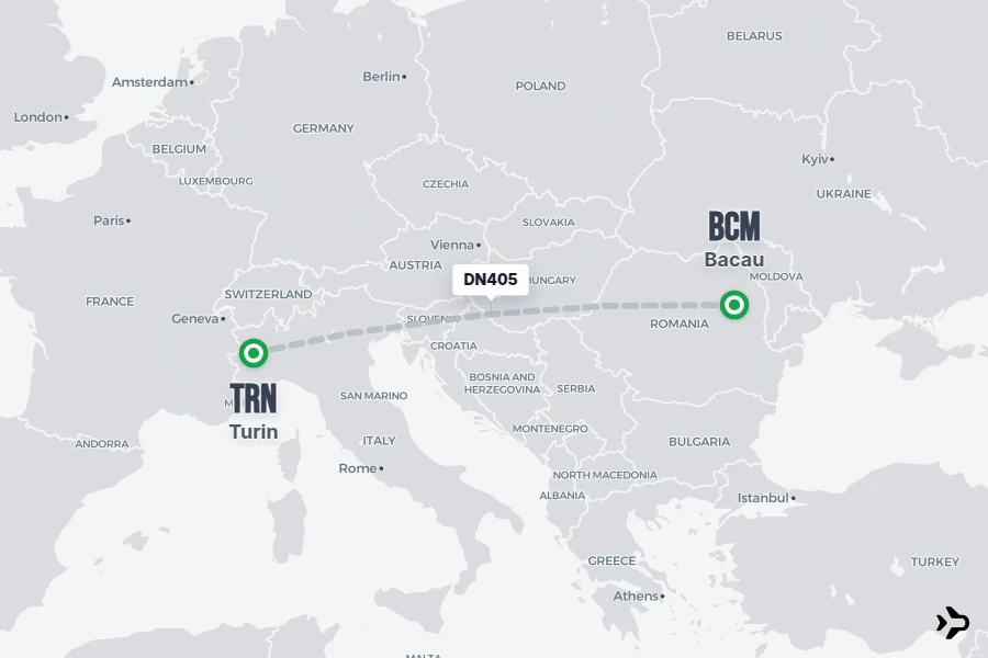 DN405 Dan Air Flight Status & Tracker | Bacau - Turin
