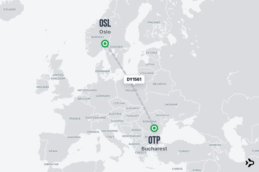 DY1561 Norwegian Flight Status & Tracker | Bucharest - Oslo