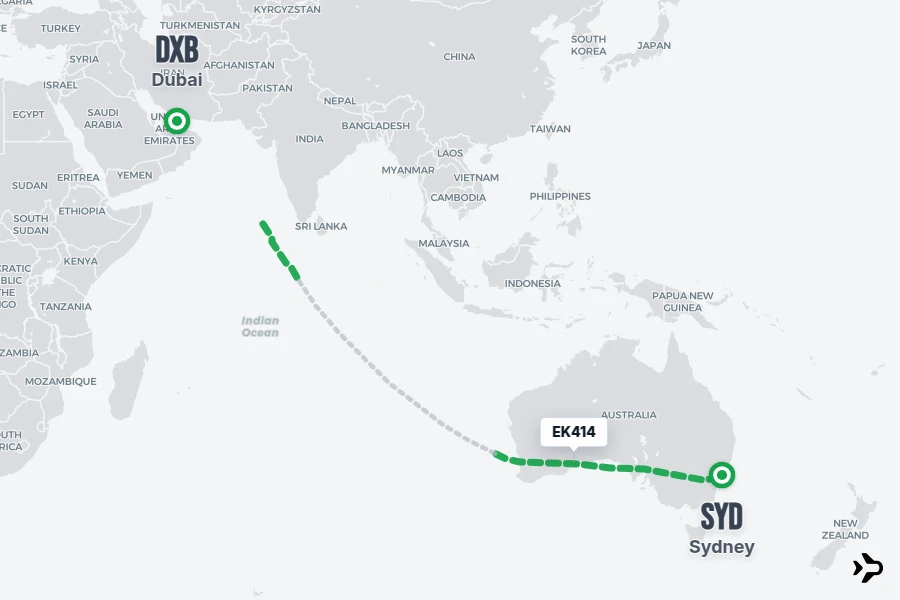 EK414 Emirates Flight Status & Tracker | Dubai - Sydney