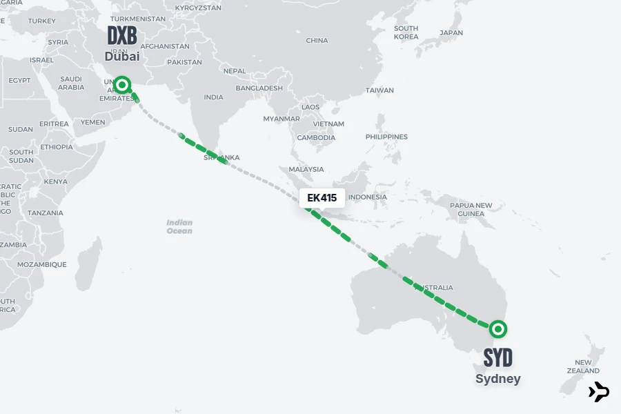 EK415 Emirates Flight Status & Tracker | Sydney - Dubai