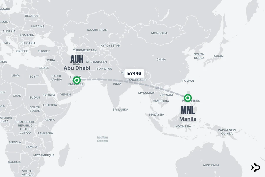 EY446 Etihad Flight Status & Tracker | Abu Dhabi - Manila