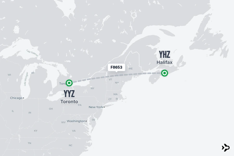 Yyz F8653 Flair Flight Status & Tracker | Halifax - Toronto