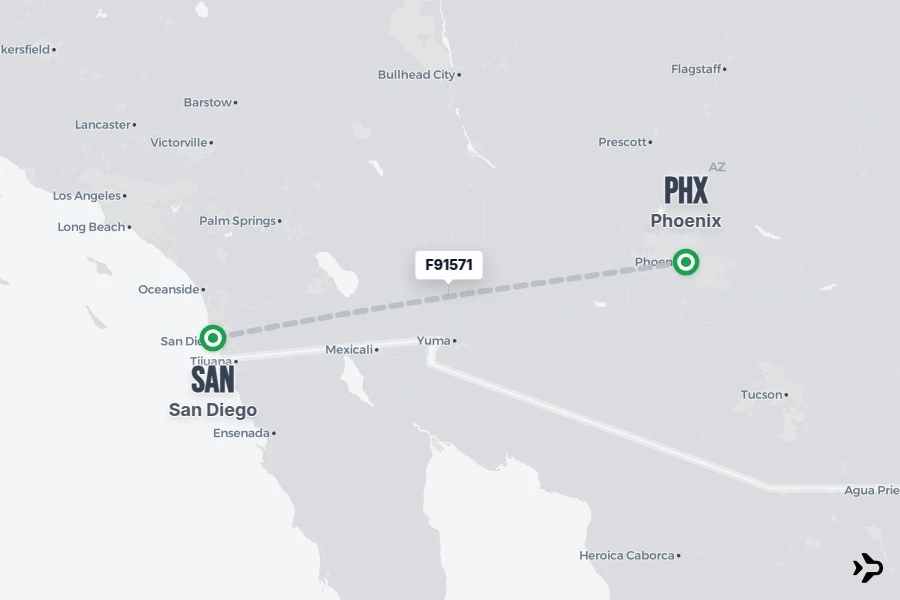 F91571 Frontier Flight Status & Tracker | PHX - SAN