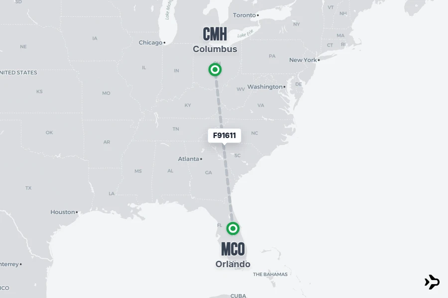 Flight Rime F91611 Frontier Flight Status & Tracker | Orlando - Columbus