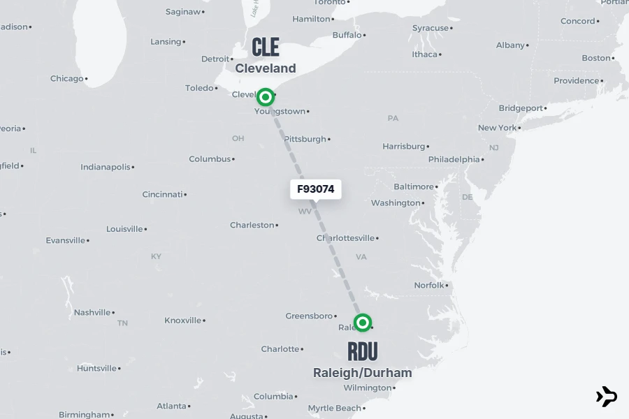 F93074 Frontier Flight Status & Tracker | CLE - RDU