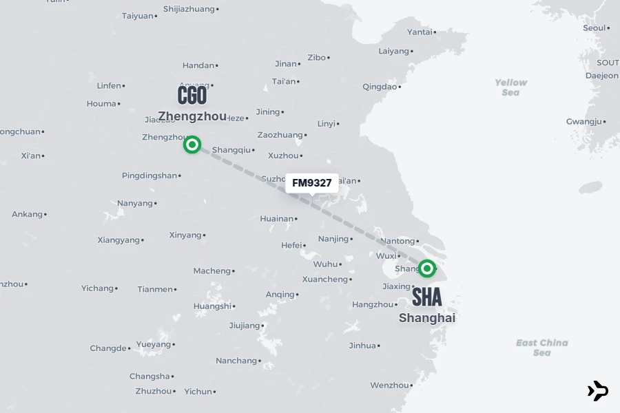 Flight 5 FM9327 Shanghai Airlines Flight Status & Tracker | SHA - CGO