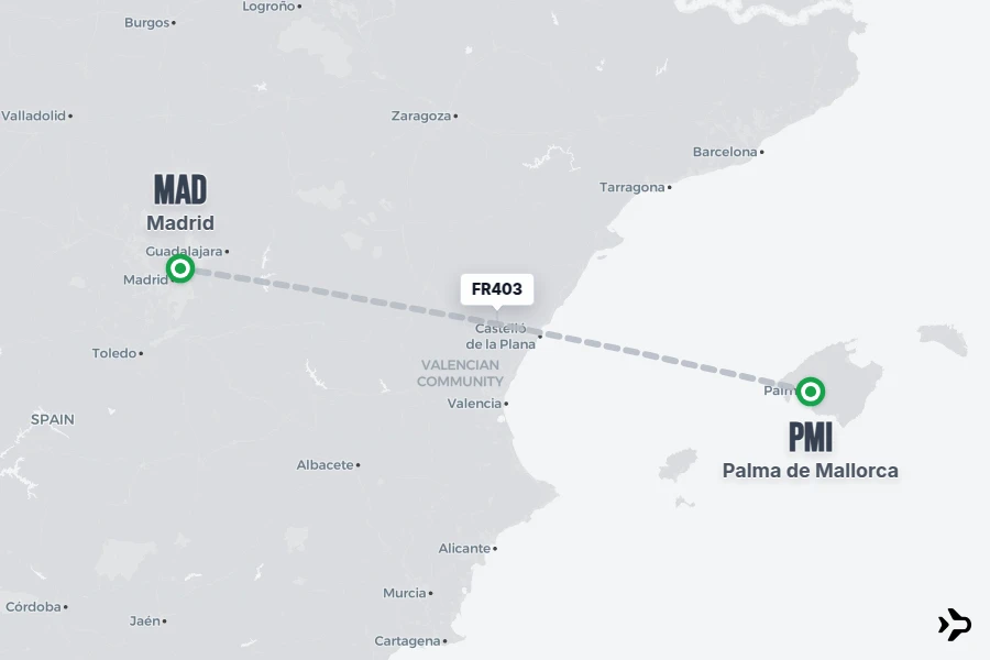 FR403 Ryanair Flight Status & Tracker | PMI - MAD