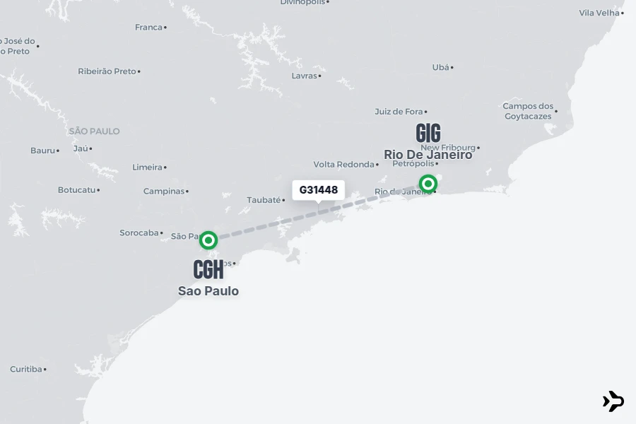 Flt Hit Racking G31448 Gol Flight Status & Tracker | CGH - GIG