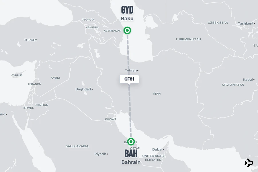 GF81 Gulf Air Flight Status & Tracker | Bahrain - Baku