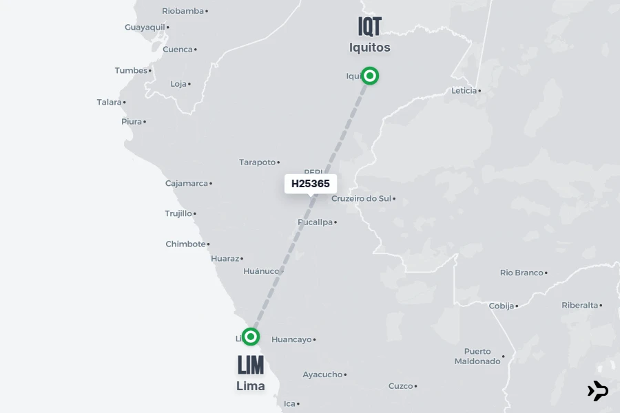 Flight Rime H25365 Sky Airline Flight Status & Tracker | Iquitos - Lima