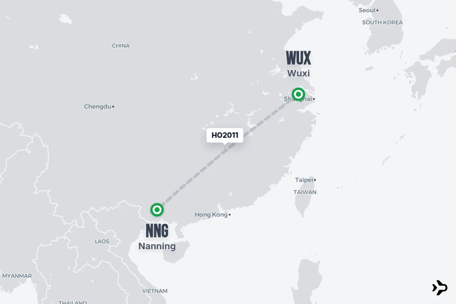 Flight Rime HO2011 Juneyao Airlines Flight Status & Tracker | WUX - NNG