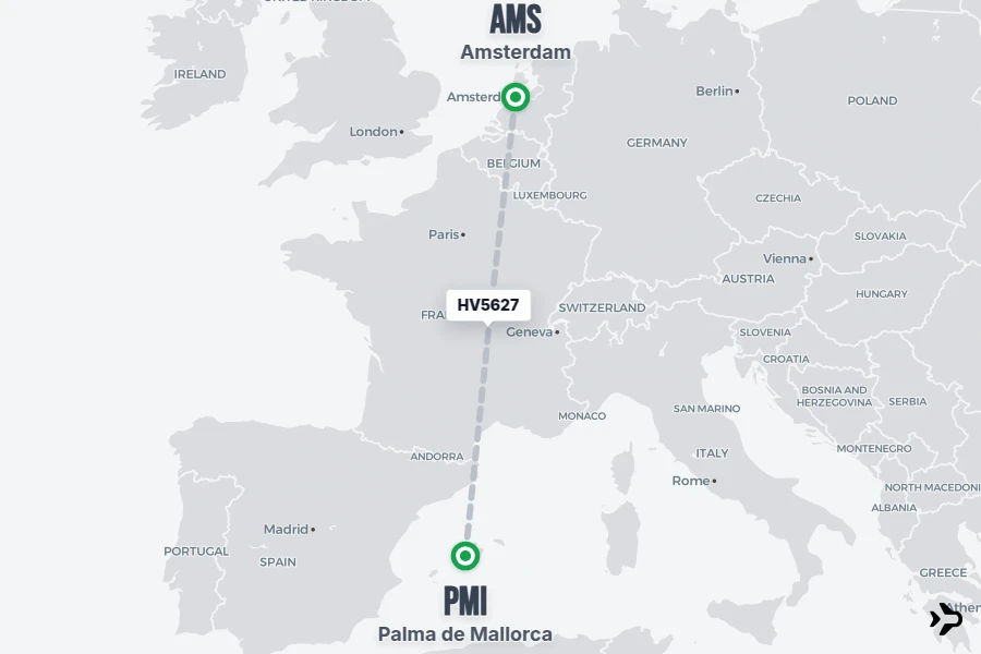 HV5627 Transavia Flight Status & Tracker | AMS - PMI