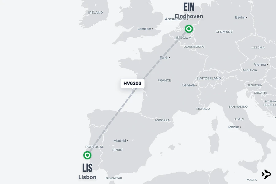 Flight Magazine HV6203 Transavia Flight Status & Tracker | EIN - LIS