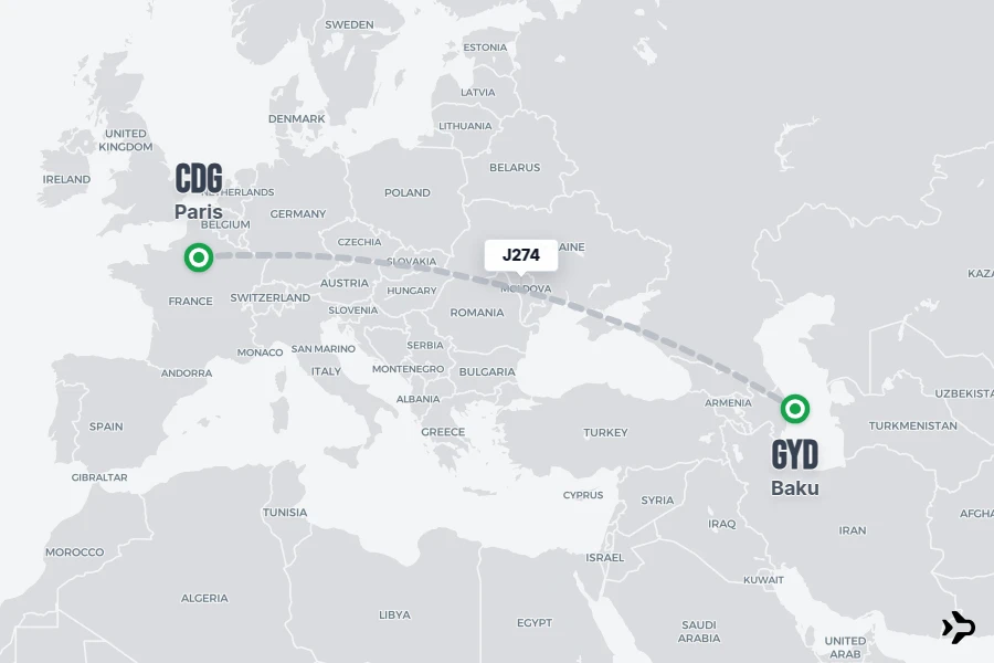 J274 AZAL Flight Status & Tracker | Paris - Baku