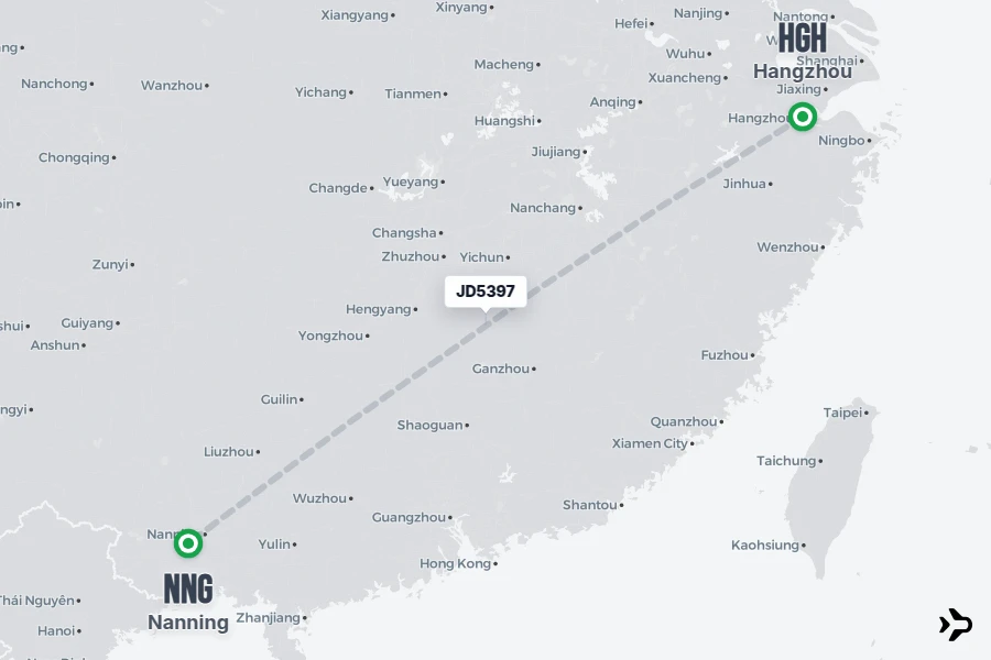 Flight Rime JD5397 Capital Airlines Flight Status & Tracker | HGH - NNG