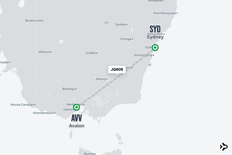 Flight Rime JQ606 Jetstar Flight Status & Tracker | Avalon - Sydney