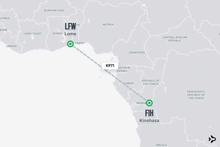 KP71 ASKY Airlines Flight Status & Tracker | Kinshasa - Lome