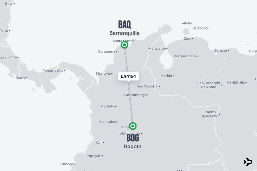 LA4154 LATAM Flight Status & Tracker | Bogota - Barranquilla