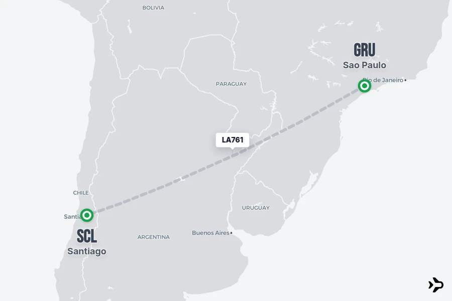 Scl Coverage Map LA761 LATAM Flight Status & Tracker | Sao Paulo - Santiago