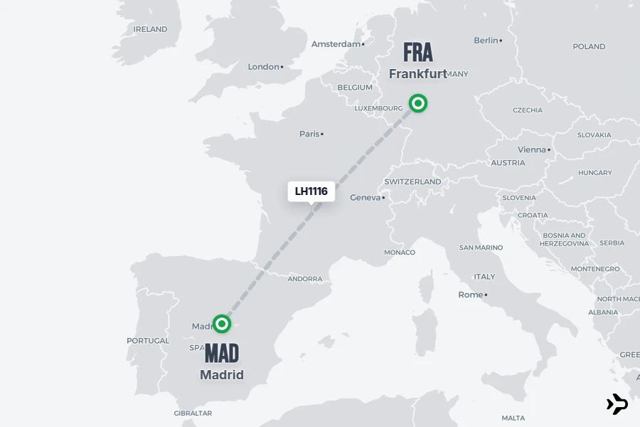 LH1116 Lufthansa Flight Status & Tracker | FRA - MAD