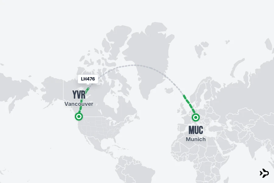 LH476 Lufthansa Flight Status & Tracker | Munich - Vancouver