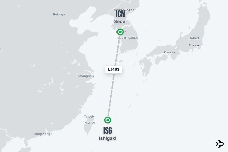 Flight 5 LJ483 Jin Air Flight Status & Tracker | Seoul - Ishigaki