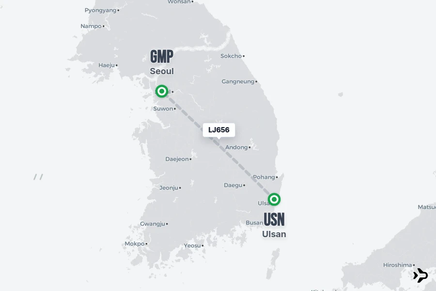 Flight 5 LJ656 Jin Air Flight Status & Tracker | Ulsan - Seoul