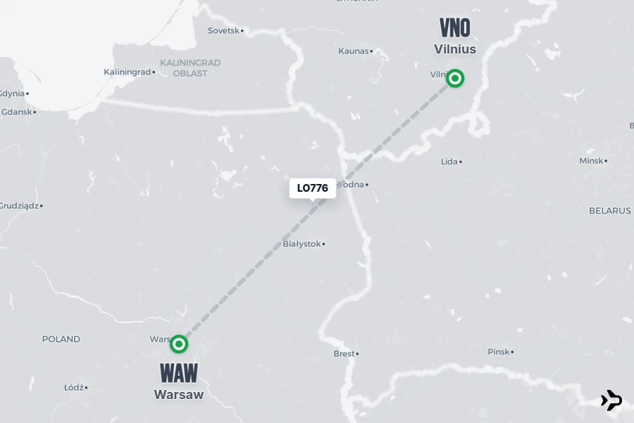 LO776 LOT Flight Status & Tracker | Vilnius - Warsaw